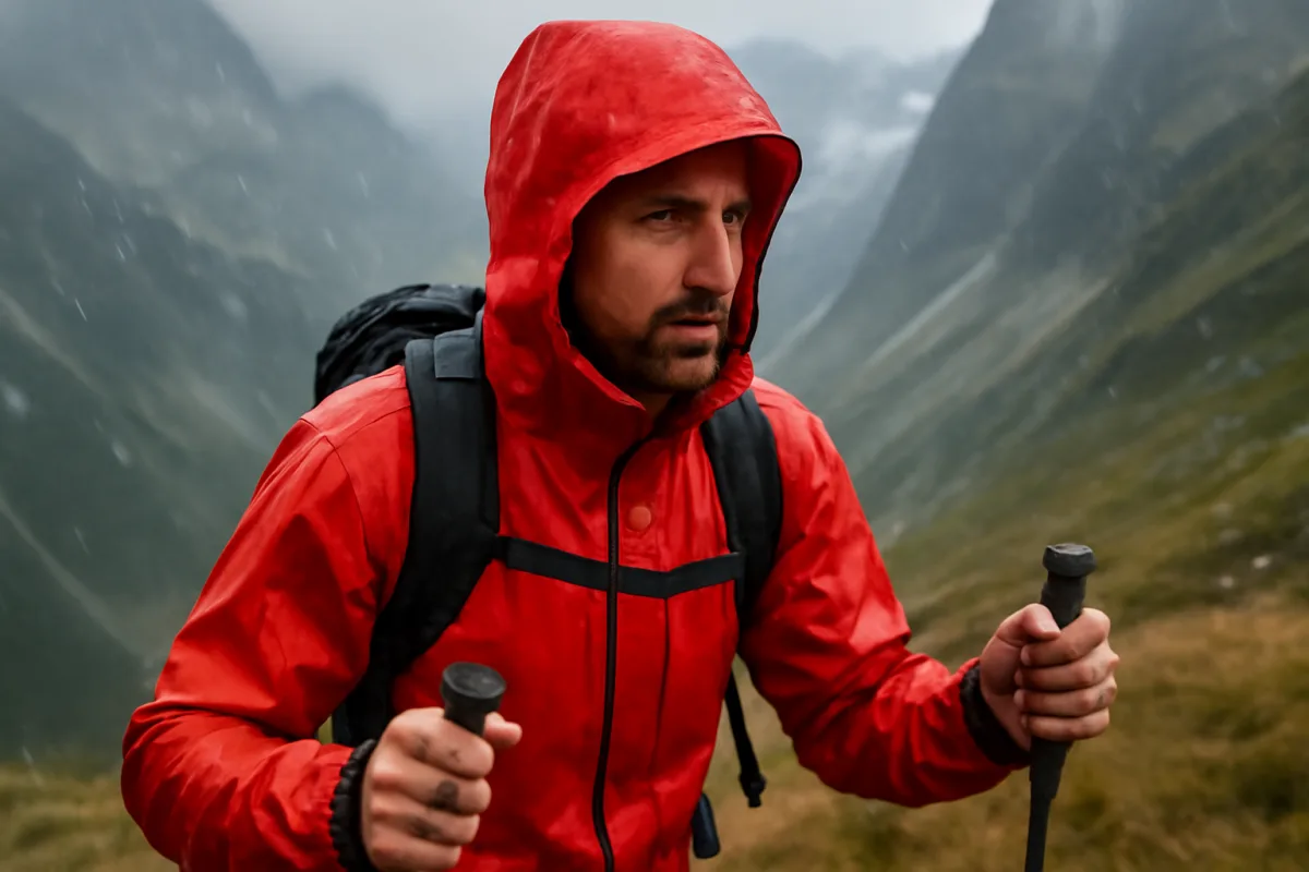Giacca antipioggia per trekking alpino: il tessuto che resiste davvero