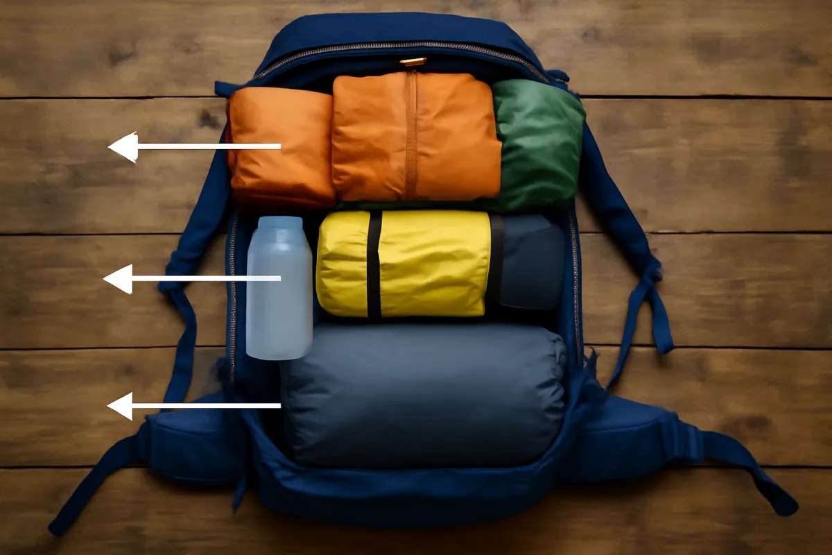 Come distribuire il peso nello zaino da trekking: l'ordine che cambia tutto